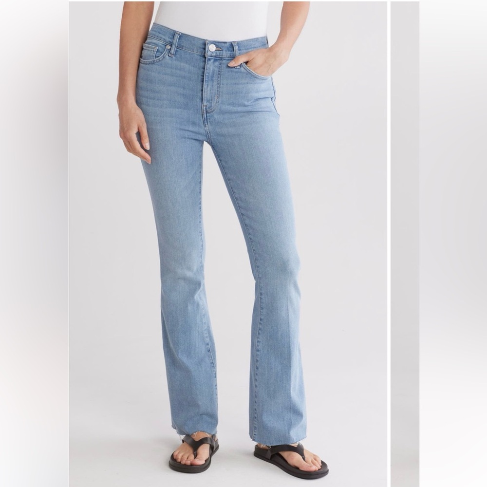 🆕 FRAME Le Easy High Waist Raw Hem Flare Jeans